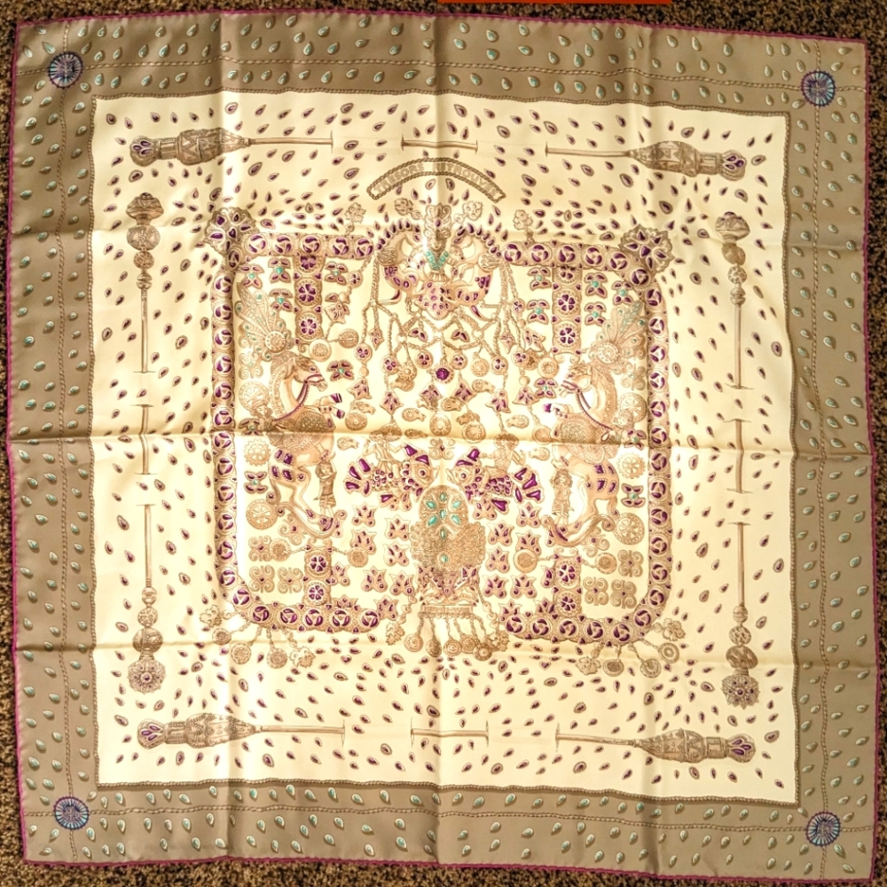 NWB Hermès Scarf 90 "Tresors Retrouves" - by Annie Faivre